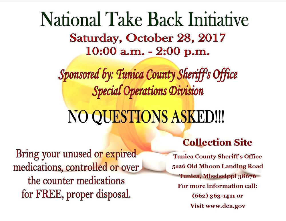 National Take Back 2017 flyer